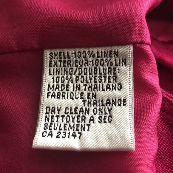 Talbots Petites Irish Linen Pink Vest Size 8 Petite - Picture 8 of 9